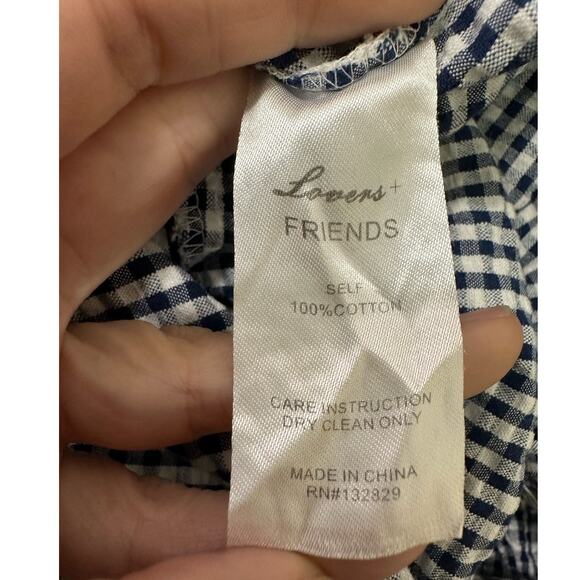 Lovers + Friends Blue Gingham Ruffled Mini Dress size Small - Picture 4 of 15